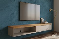 Rack Bancada p/ TV Modular 1.4 c/1 Gaveta Painel / Parede 136x033 Linea Brasil