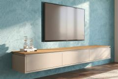 Rack Bancada p/ TV Modular 2.2 Curvo c/2 Gavetas Painel / Parede 218x033 Linea Brasil