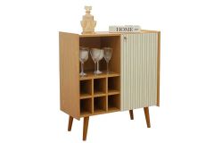 Bar de Sala Jantar Vértice c/1 Porta Frisada 1 Nicho e Adega p/ 6 Garrafas Genialflex