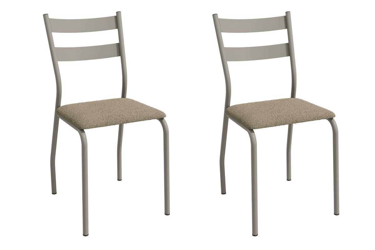 Cadeira Jantar Bali 2C141NK Aço Kit 2 Un Kappesberg
