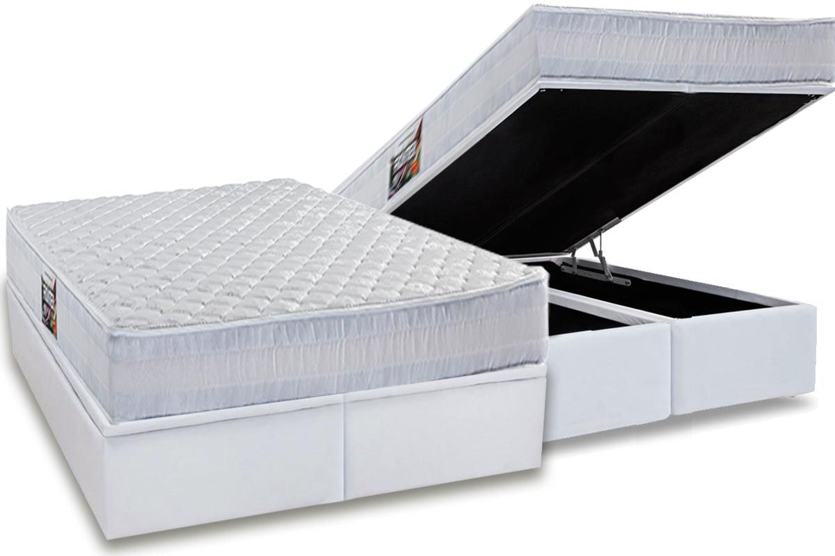 Cama Box Baú CRC +Colchão Ortopédico Frontier Herval