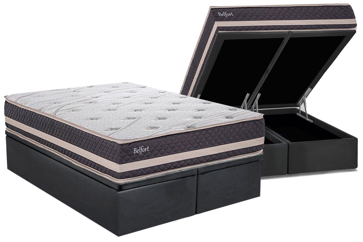 Cama Box Baú CRC +Colchão Ortopédico Belfort Herval