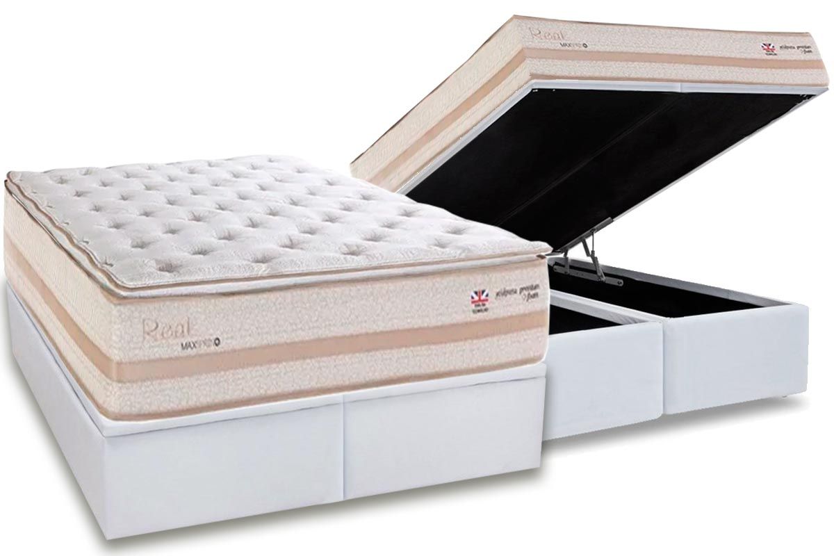 Cama Box Baú CRC +Colchão Molas Real Herval