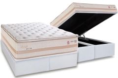 Cama Box Baú Filhão +Colchão Molas Real Herval