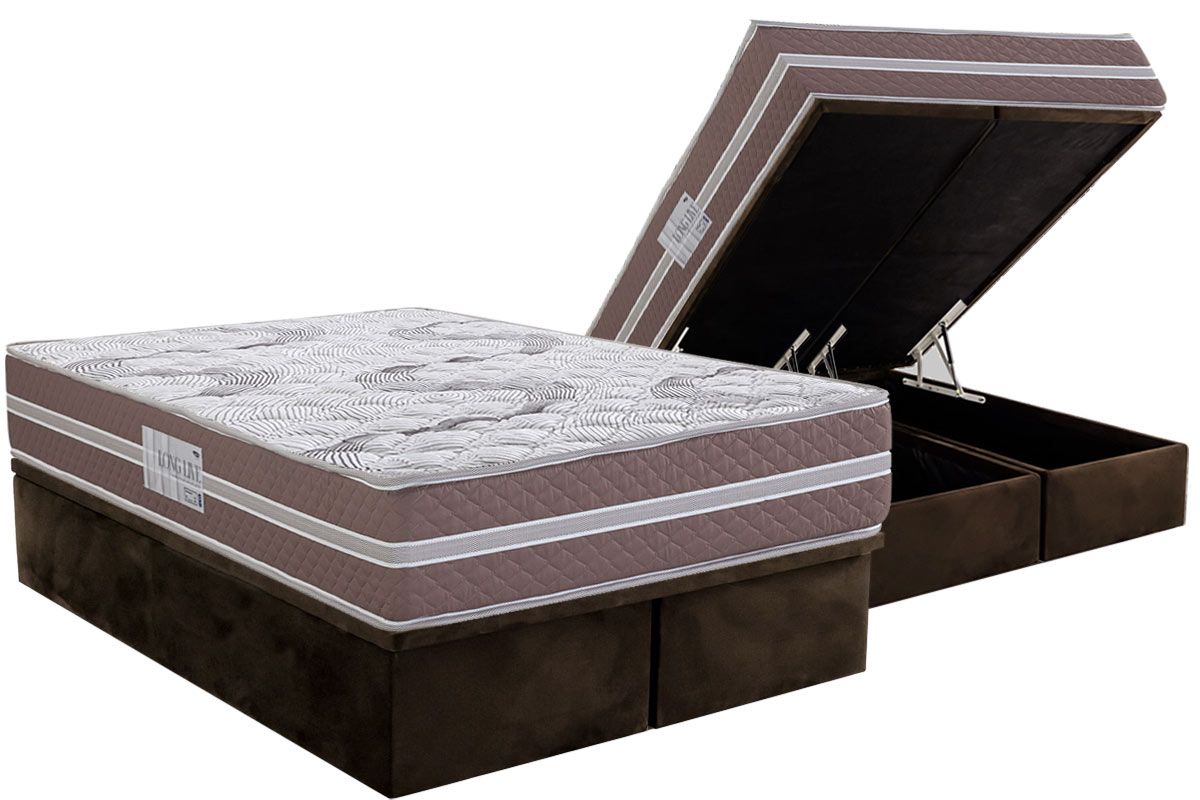 Cama Box Baú CRC +Colchão Espuma D33 LongLive Herval