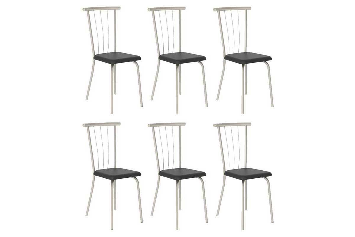 Cadeira Sala de Jantar 154 Aço Kit 6 Uni - Carraro