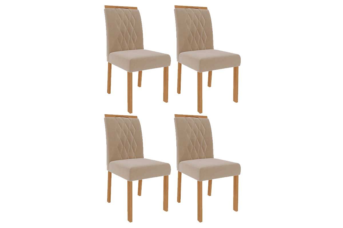Cadeira Jantar Juliana Wood Kit 4 Un Cimol