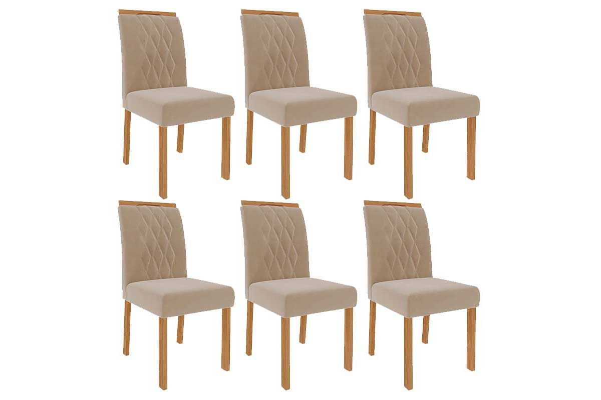 Cadeira Jantar Juliana Wood Kit 6 Un Cimol