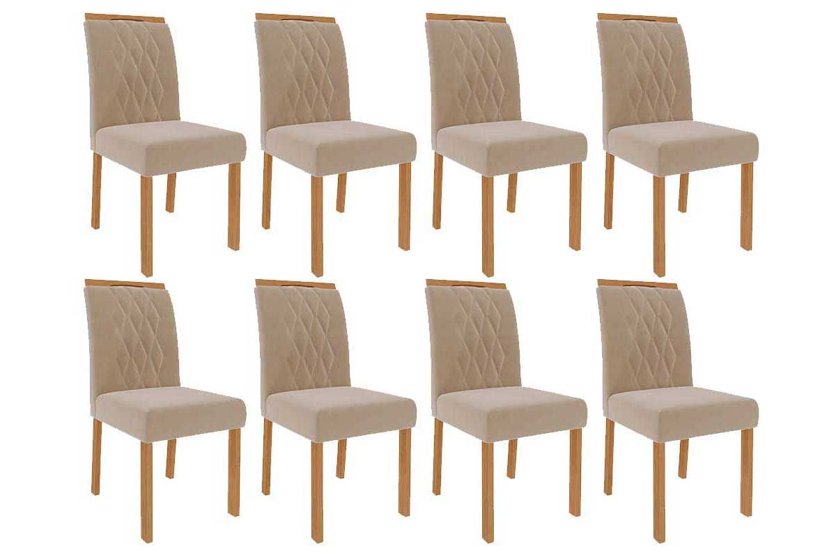 Cadeira Jantar Juliana Wood Kit 8 Un Cimol