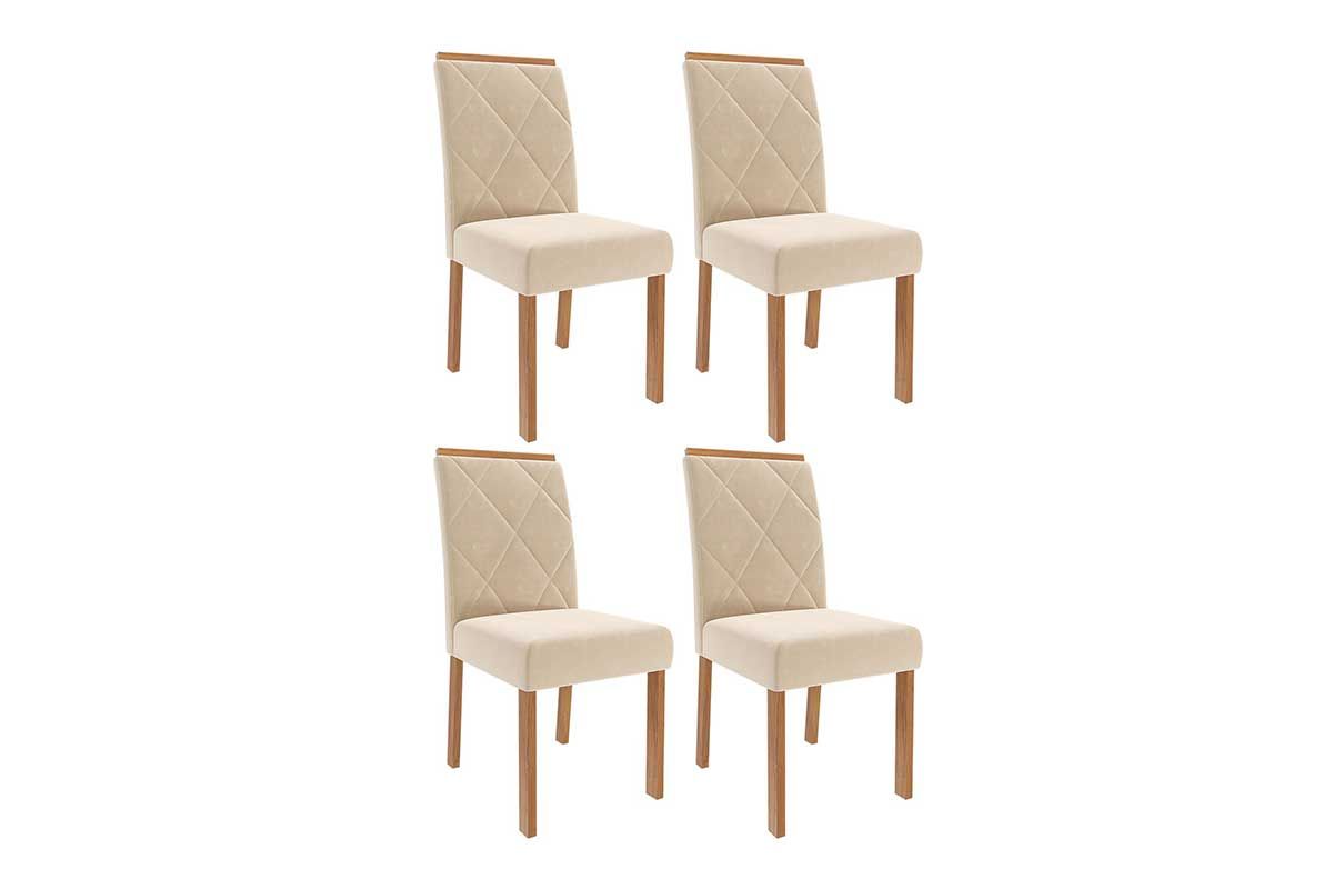 Cadeira Jantar Fernanda Wood Kit 4 Un Cimol