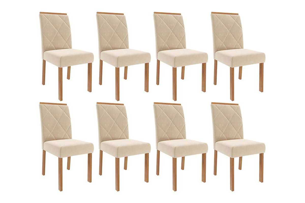 Cadeira Jantar Fernanda Wood Kit 8 Un Cimol