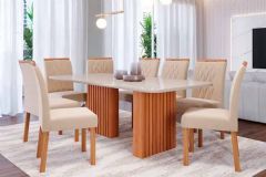 Mesa Sala Jantar Ester 210cm + 8 Cads Juliana Cimol