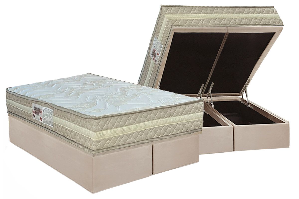 Cama Box Baú CRC +Colchão Ortopédico Master Paropas