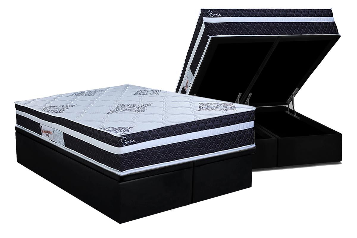 Cama Box Baú CRC +Colchão Molas Basic Paropas