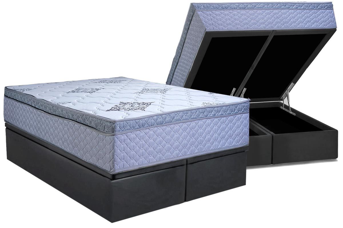 Cama Box Baú CRC +Colchão Ortopédico Extra Paropas
