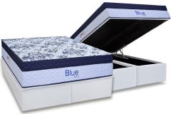 Cama Box Baú Filhão +Colchão Molas Blue Paropas