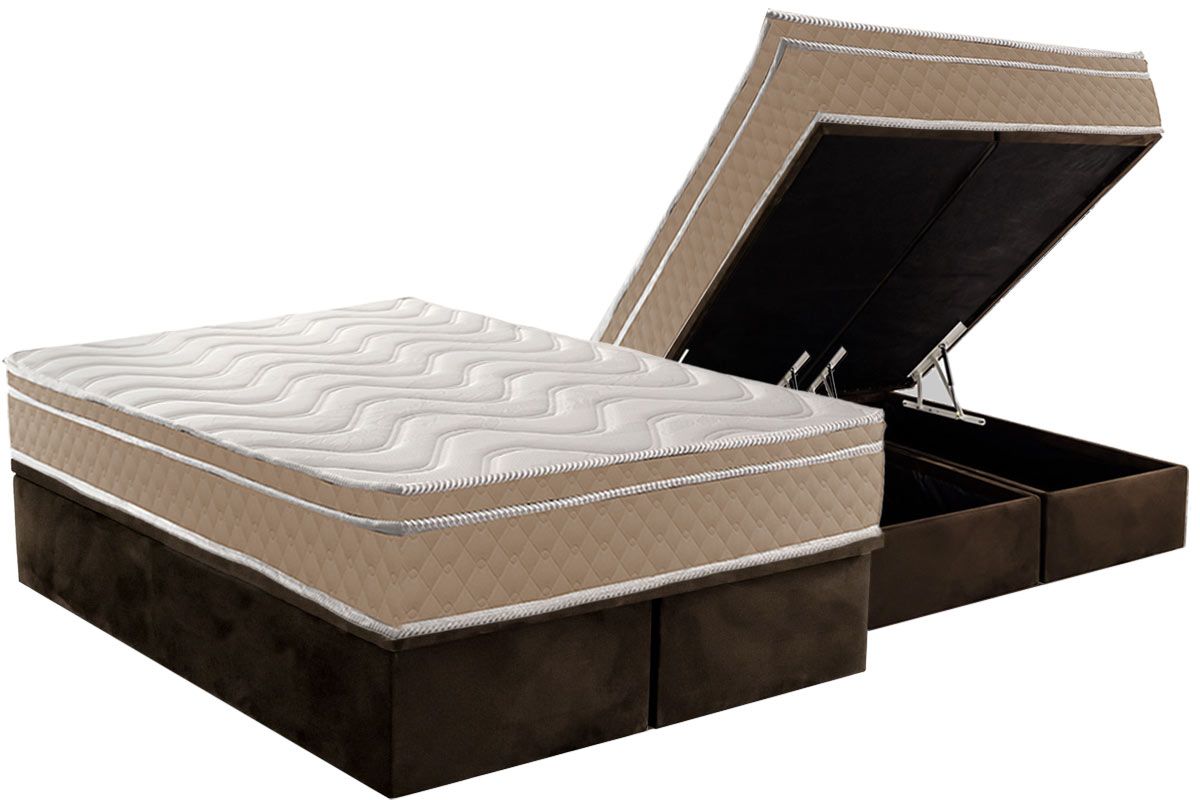 Cama Box Baú CRC +Colchão Ortopédico Ultra Paropas