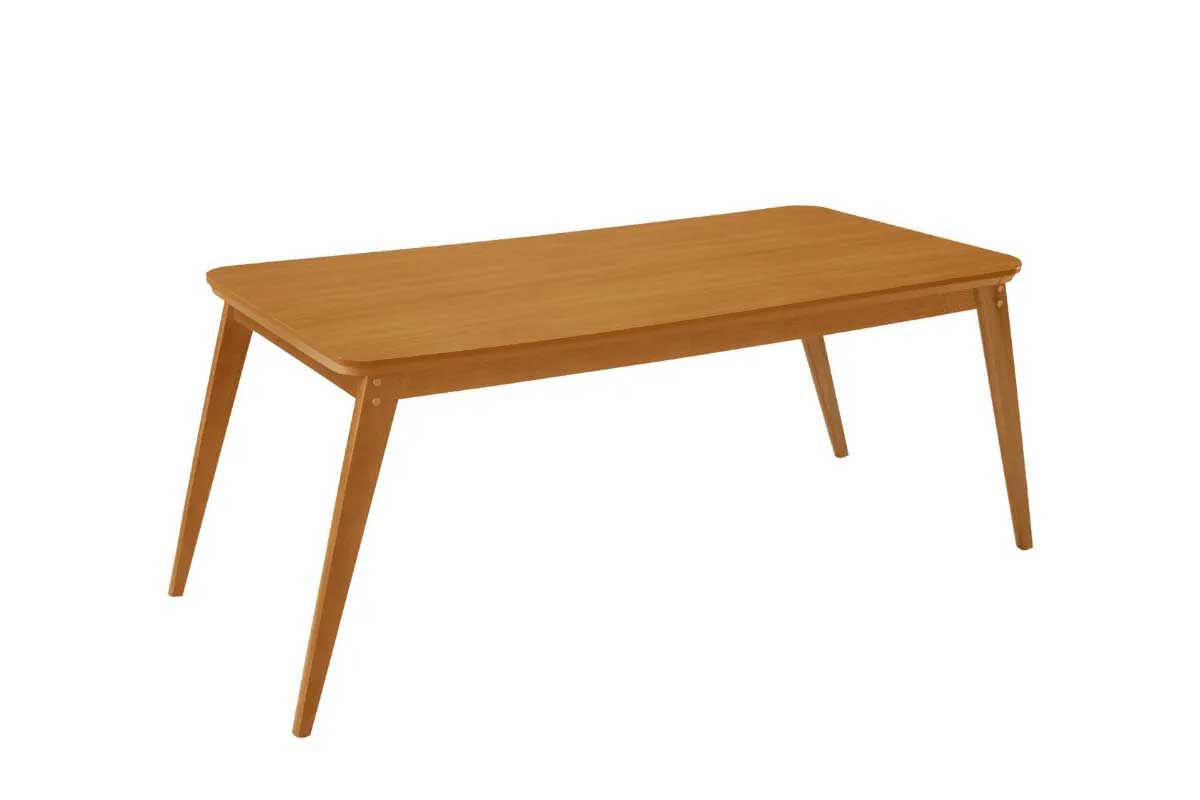 Mesa Jantar Havana Madeira c/Tampo Madeirado Curvo 180cm Naturale Rufato