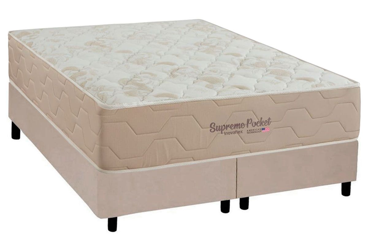 Cama Box CRC +Colchão Molas Supreme Inovaflex