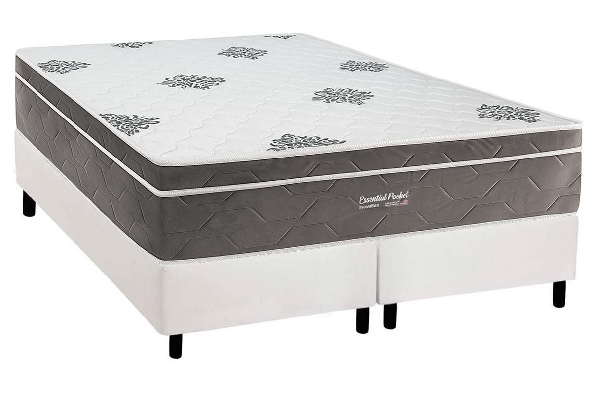 Cama Box CRC +Colchão Molas Essential Inovaflex