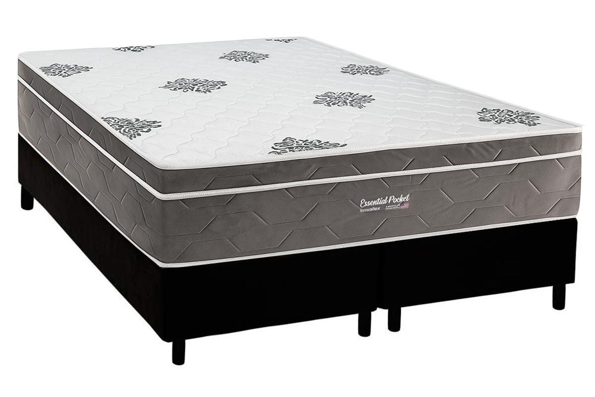 Cama Box CRC +Colchão Molas Essential Inovaflex