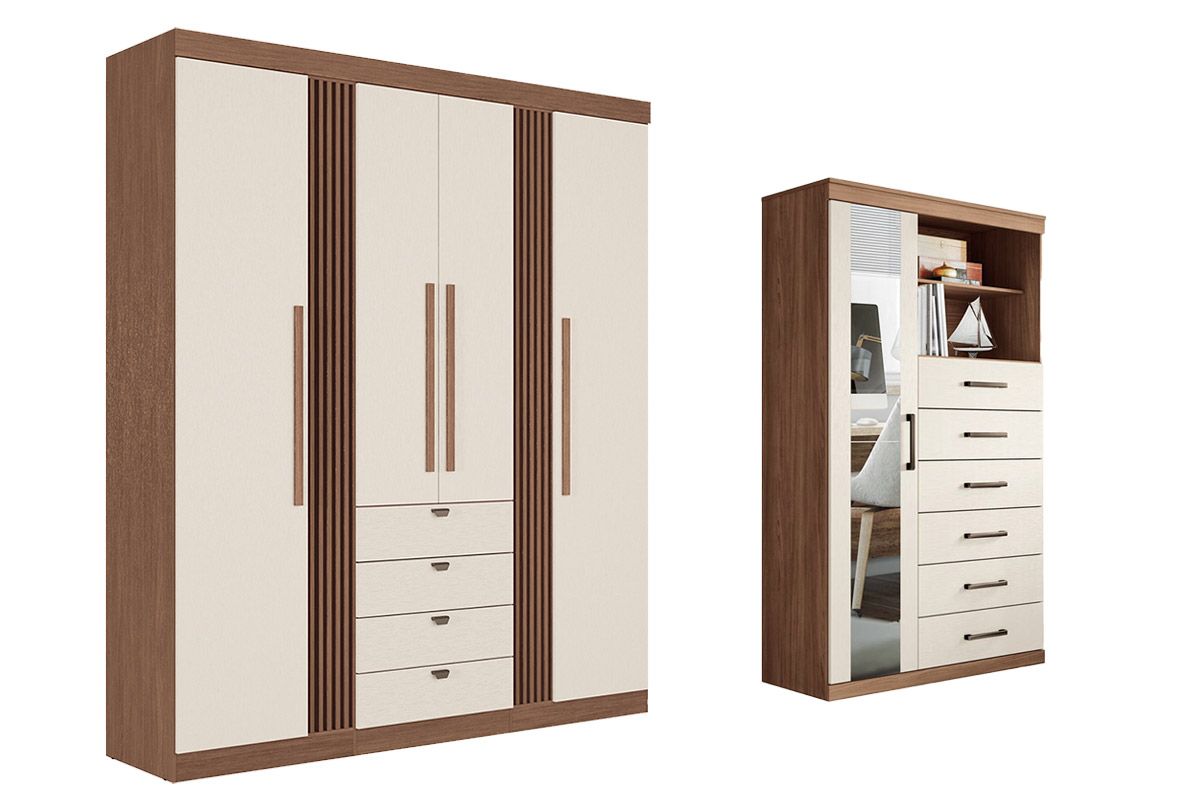 Conjunto Quarto Guarda Roupa + Cômoda QC301 S. Andirá