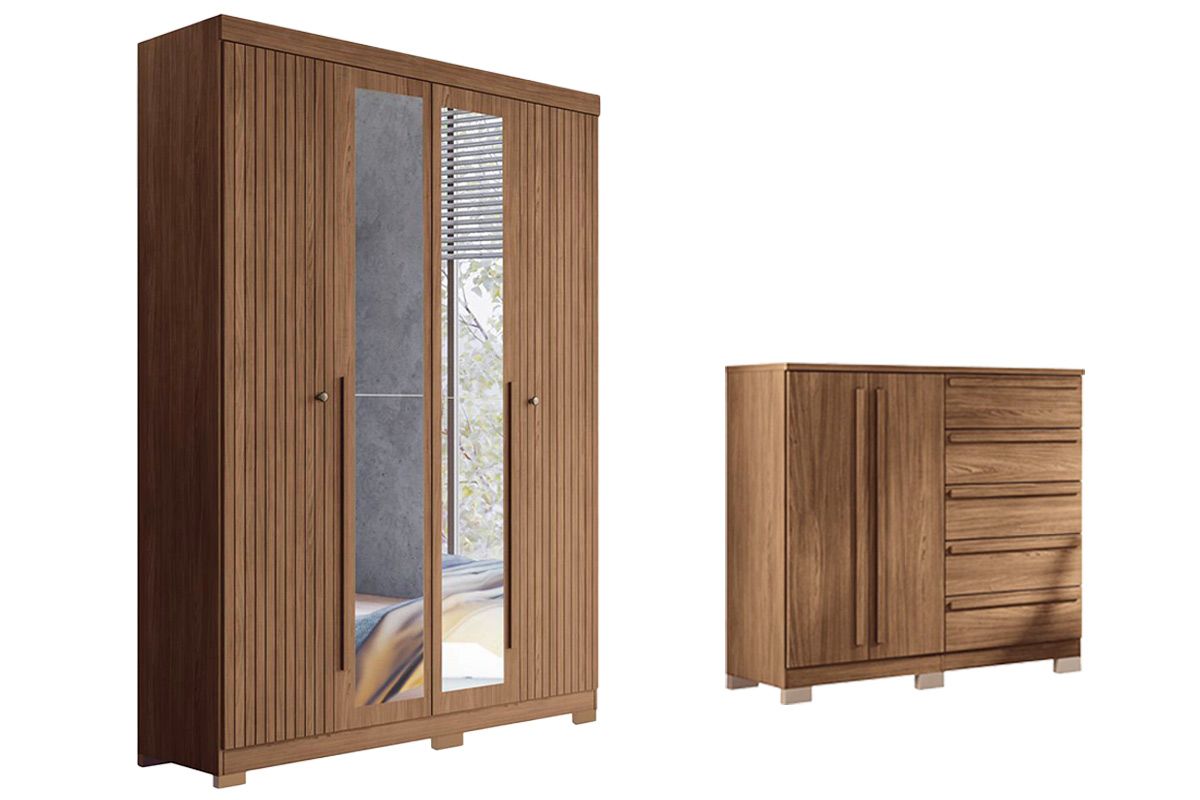 Conjunto Quarto Guarda Roupa + Cômoda QC306 S. Andirá