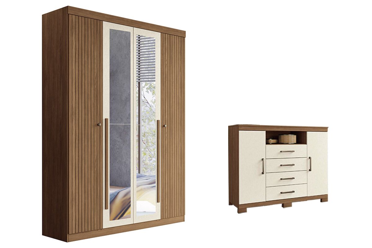 Conjunto Quarto Guarda Roupa + Cômoda QC313 S. Andirá