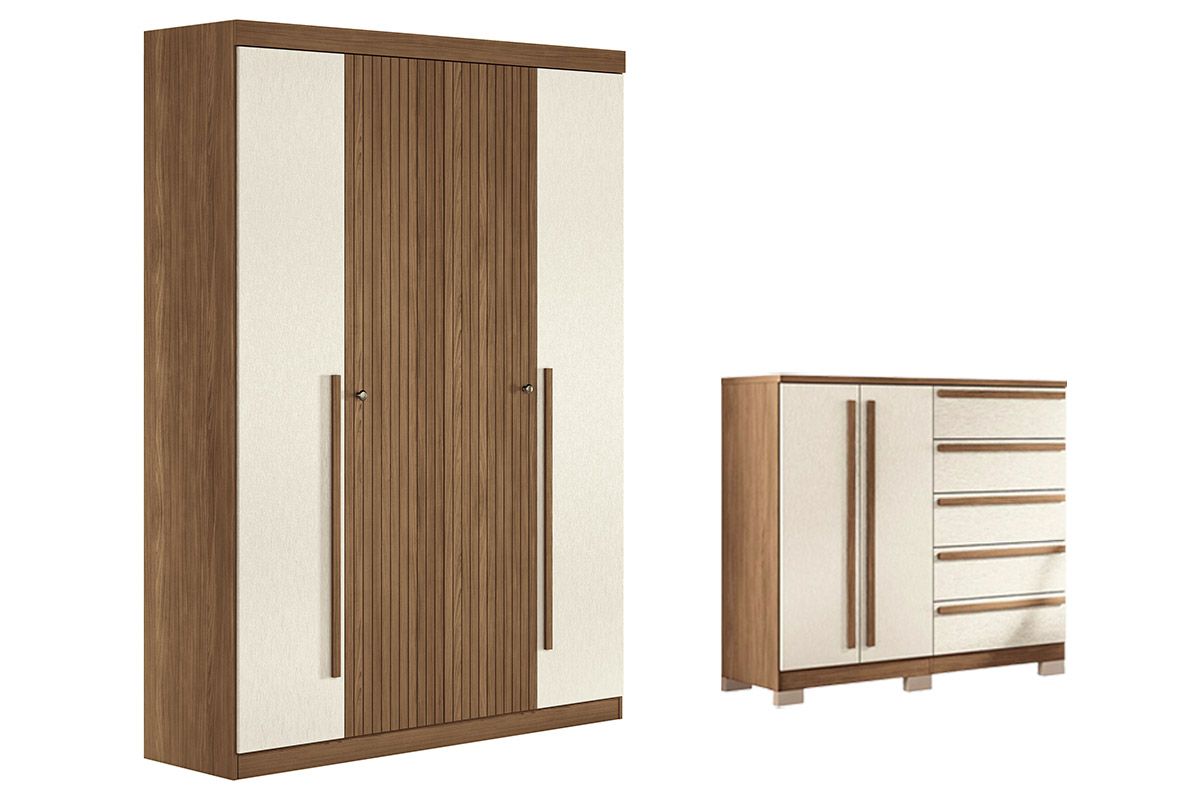 Conjunto Quarto Guarda Roupa + Cômoda QC340 S. Andirá
