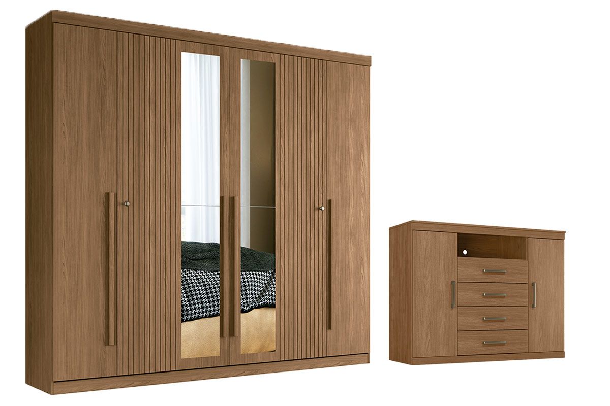 Conjunto Quarto Guarda Roupa + Cômoda QC358 S. Andirá