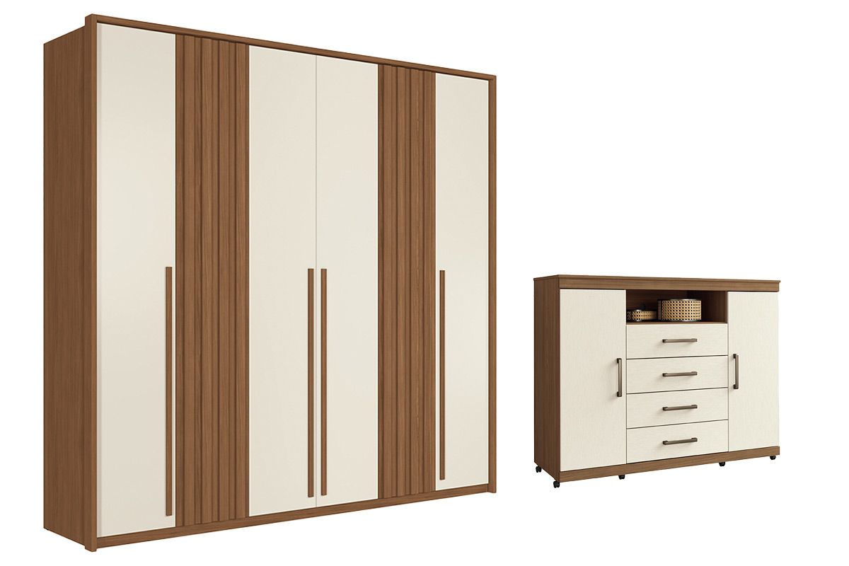 Conjunto Quarto Guarda Roupa + Cômoda QC410 S. Andirá