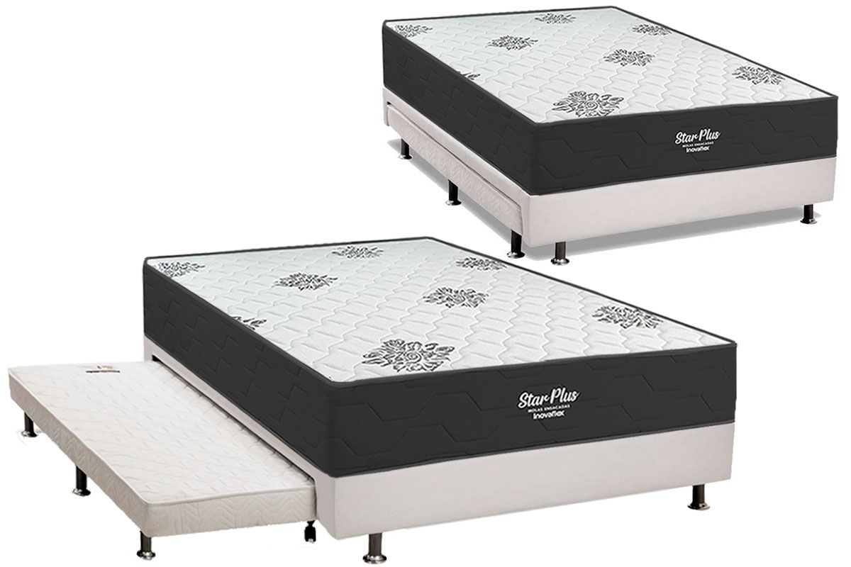 Cama Box c/Aux CRC +Colchão Star Inovaflex