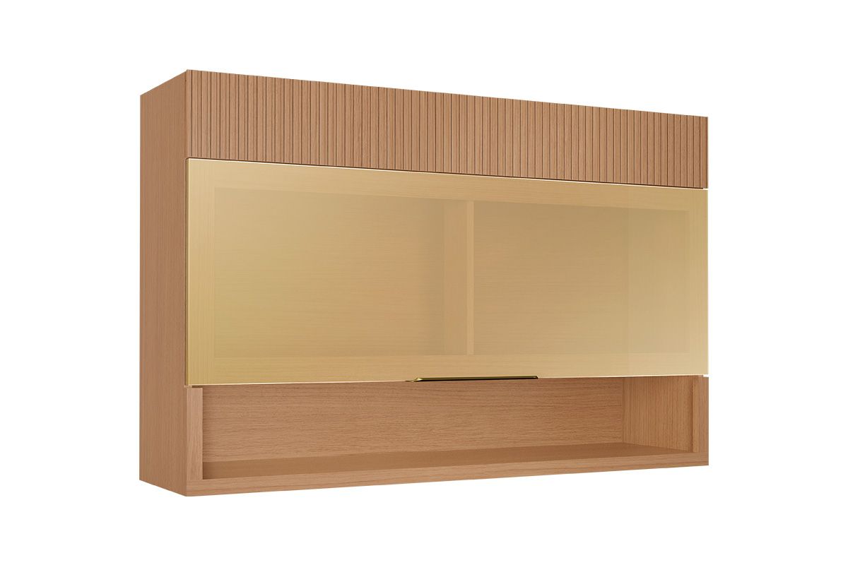 Armário Aéreo Cozinha Nesher Realeza 1 Porta c/Vidro 120cm