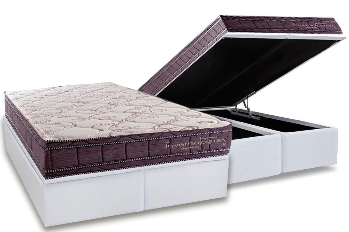 Cama Box Baú CRC +Colchão Molas Inverno/Verão Kappesberg
