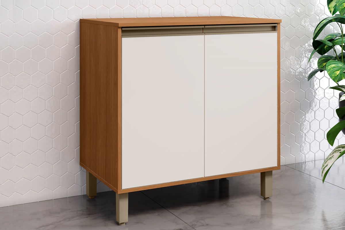 Balcão Cozinha Henn Venaly 2 Portas 80cm Cinamomo/Off White