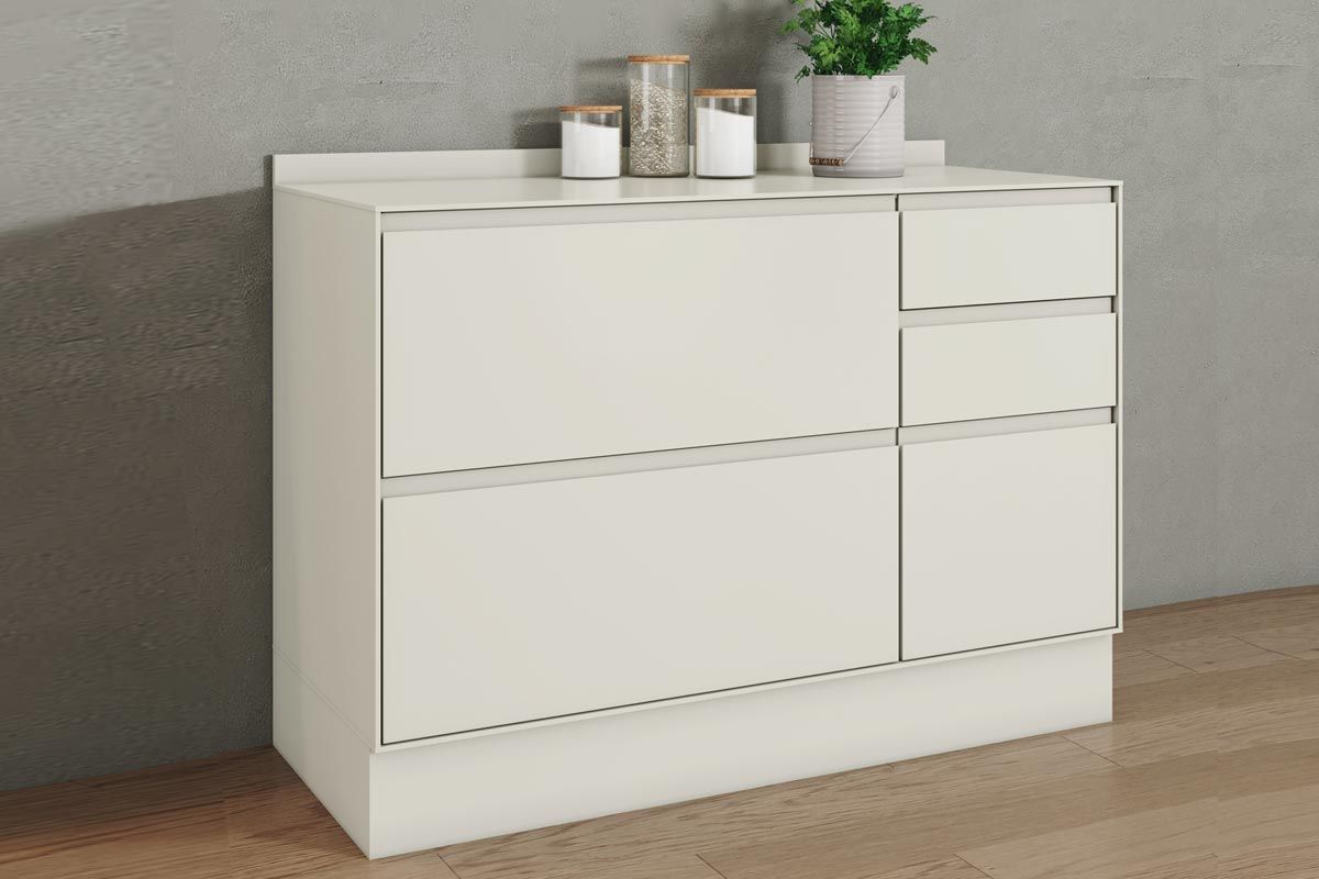 Balcão Cozinha Henn Fineze 1 Porta 4 Gavetas cTampo 120cm