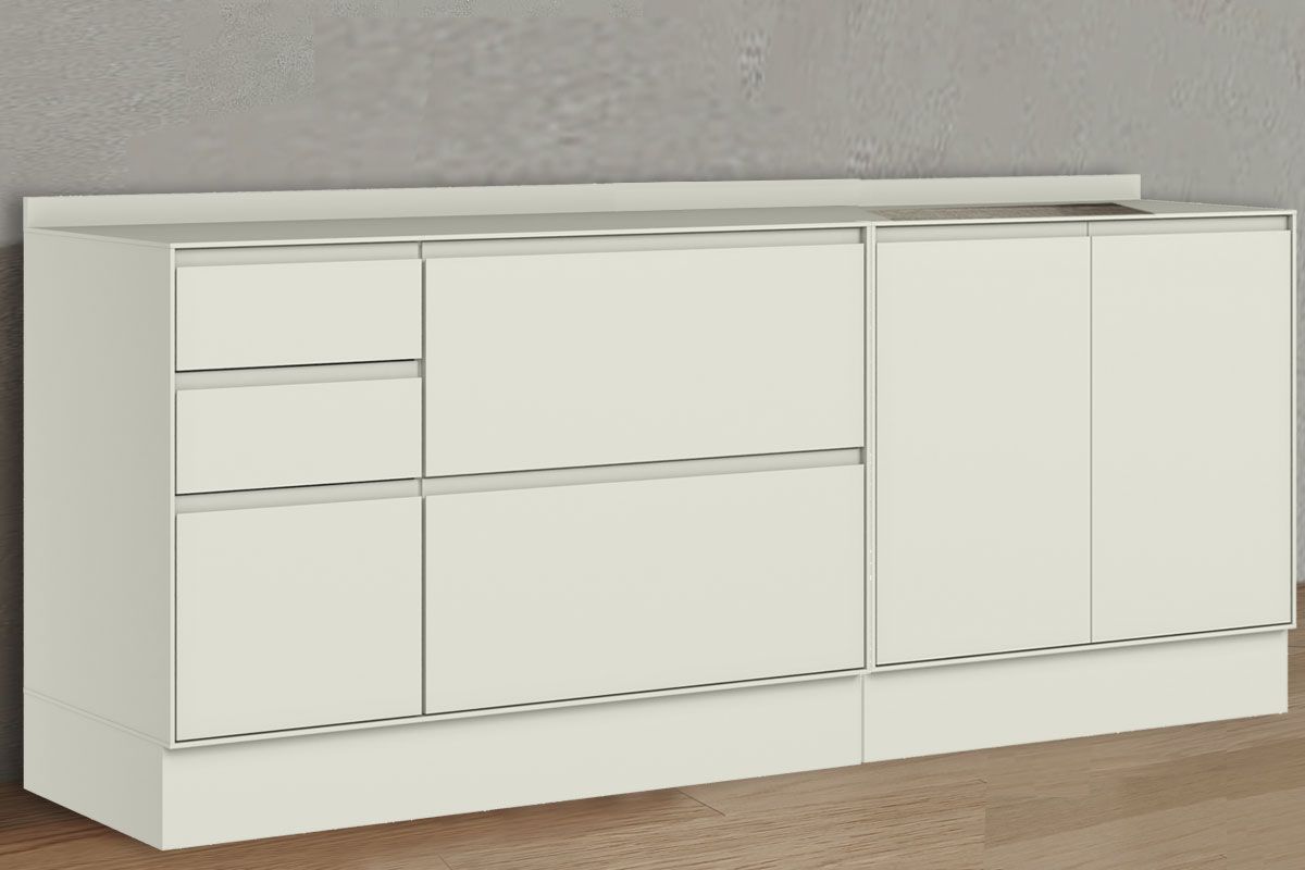 Balcão Cozinha Henn Fineze 3 Portas 4 Gavetas 200cm