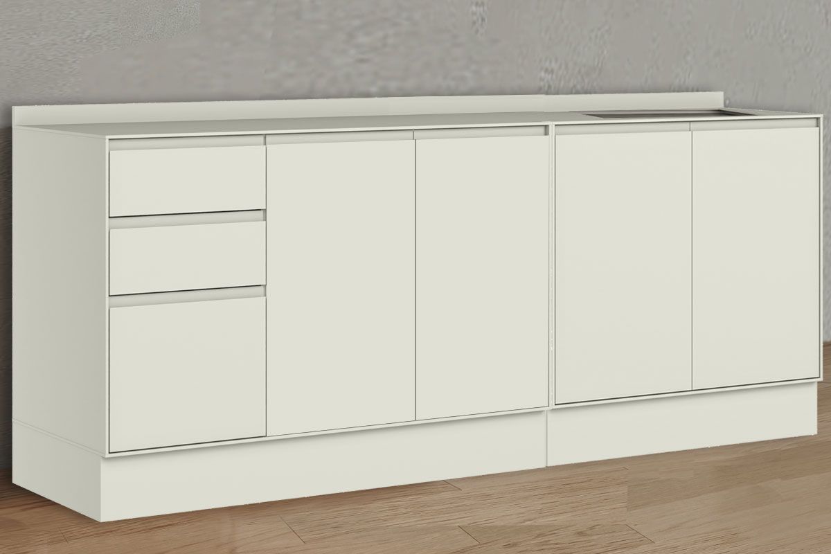Balcão Cozinha Henn Fineze 5 Portas 2 Gavetas 200cm