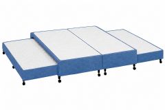 Cama Box c/2 Auxiliares Poli Blue Castor