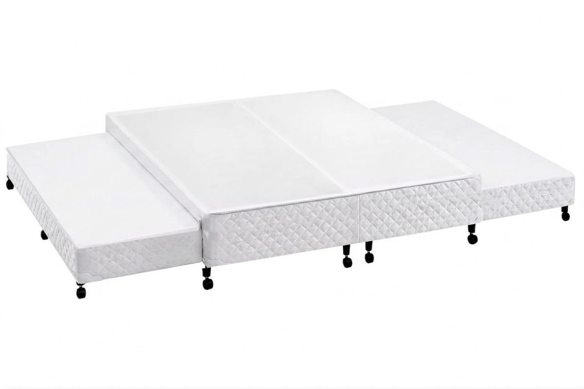 Cama Box c/2 Auxiliares Poli White Castor