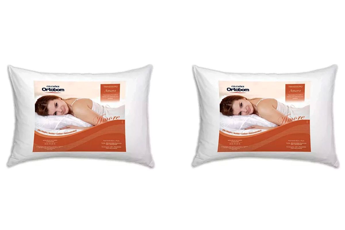 Travesseiro Fibras Pluma Kit 2un Amore Ortobom
