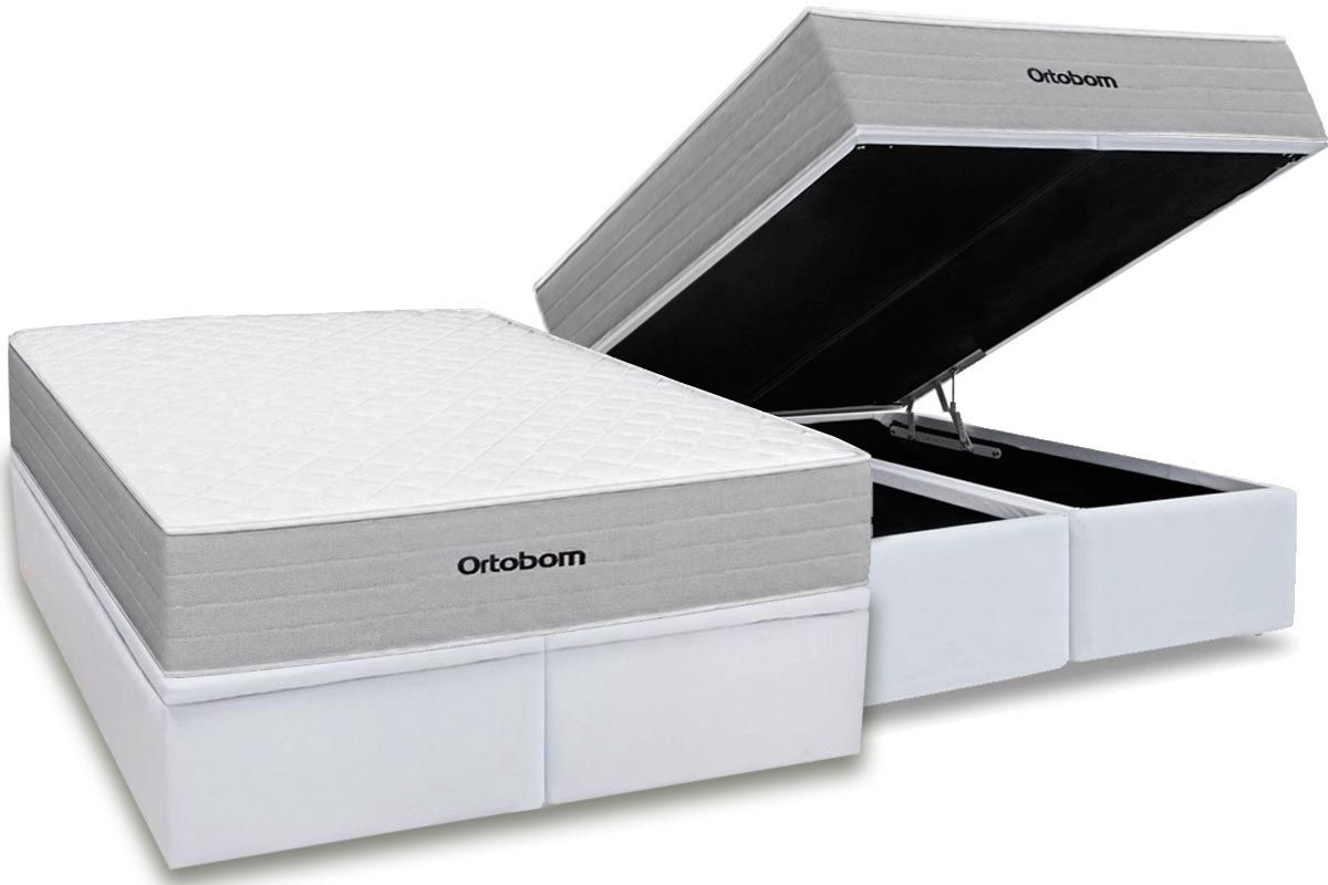 Cama Box Baú CRC +Colchão Molas Plenno Ortobom