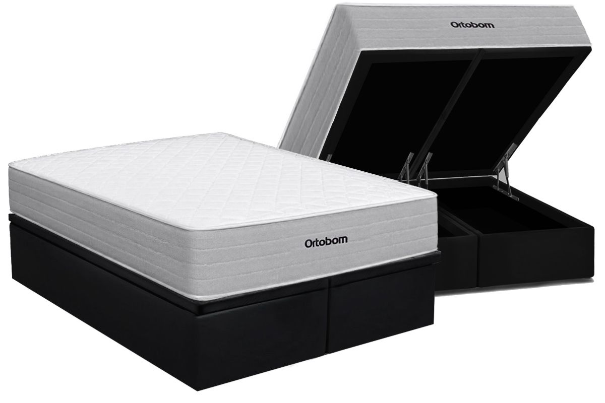 Cama Box Baú CRC +Colchão Molas Plenno Ortobom