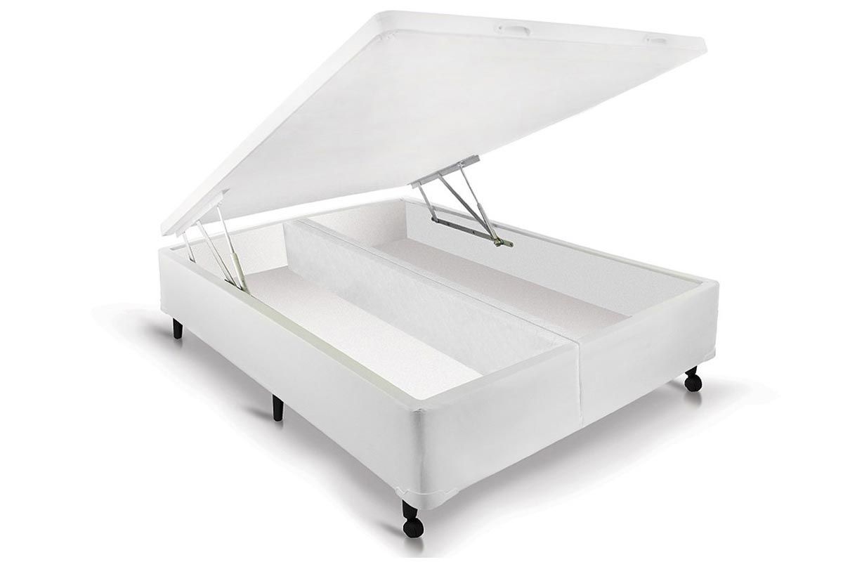 Cama Box Baú Solteiro Castor Corano White 88x188x35