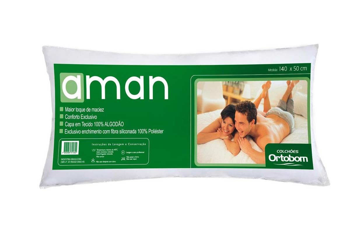 Travesseiro Fibras Pluma Aman Corpo Inteiro Ortobom